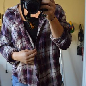 Flannel shirt maroon